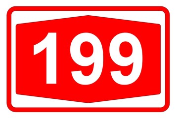 Illustration eines Autobahnschildes der Autobahn 199 in der Schweiz	