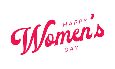 Happy women's day handwritten text holiday calligraphic text for use in greeting card banner poster postcard women's day hand lettering design	