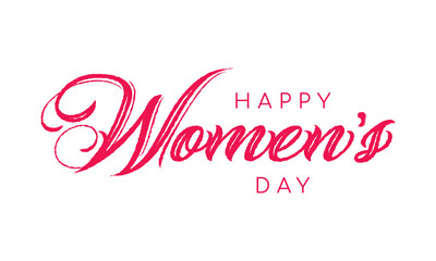 Happy women's day handwritten text holiday calligraphic text for use in greeting card banner poster postcard women's day hand lettering design	