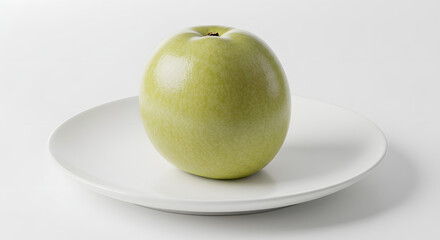 Minimalist White Plate with Single Sapote PNG