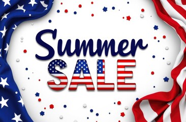 Obraz premium 4th of July Patriotic Summer Sale Banner Mockup