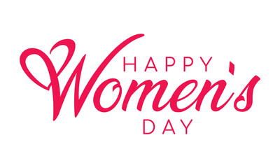 Happy women's day handwritten text holiday calligraphic text for use in greeting card banner poster postcard women's day hand lettering design	