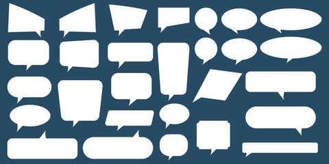 Speech Bubbles set. Speech bubbles blank isolated on white background. speech bubble comic signs.  Speech bubble balloon shapes collection. Speech bubble in a flat design. 