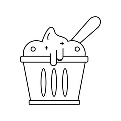 ice cream lineal icon with white background vector stock illustration