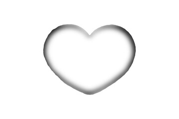 Black paper cut into a heart shape placed on a transparent background.