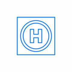 helicopter line sign icon sign vector