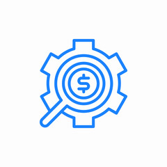 inspection financial settings icon sign vector