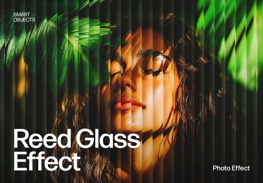 Reed Glass Photo Effect Template