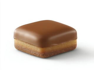 Obraz premium Square chocolate caramel bite, two layers
