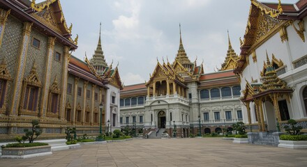 Photo of Ornate Golden Temple Architecture in Bangkok Thailand