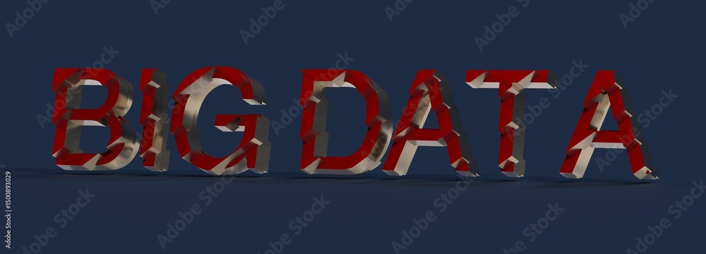 Leinwandbilder Abstract 3D rendering of 'Big Data' text. Ideal for technology, data analysis, and AI concepts.