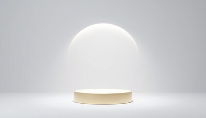 Perfume advertisement, luxury and minimalism: Fragrance with golden glow, abstract minimal podium.