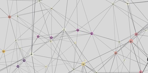 Abstract background with connected dots and lines. Network, technology, connection concept.