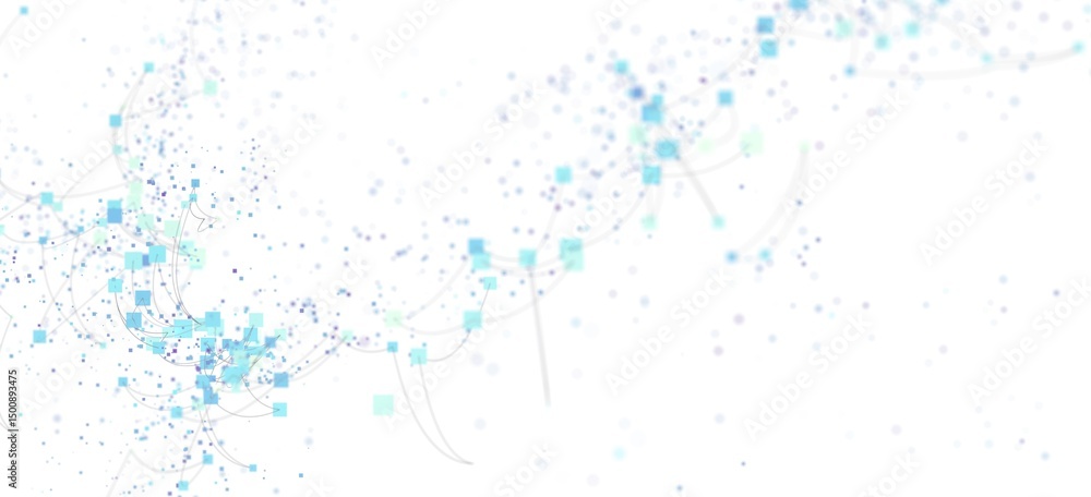 Aufkleber abstract background with blue network connection dots and lines. ideal for technology, data, and con