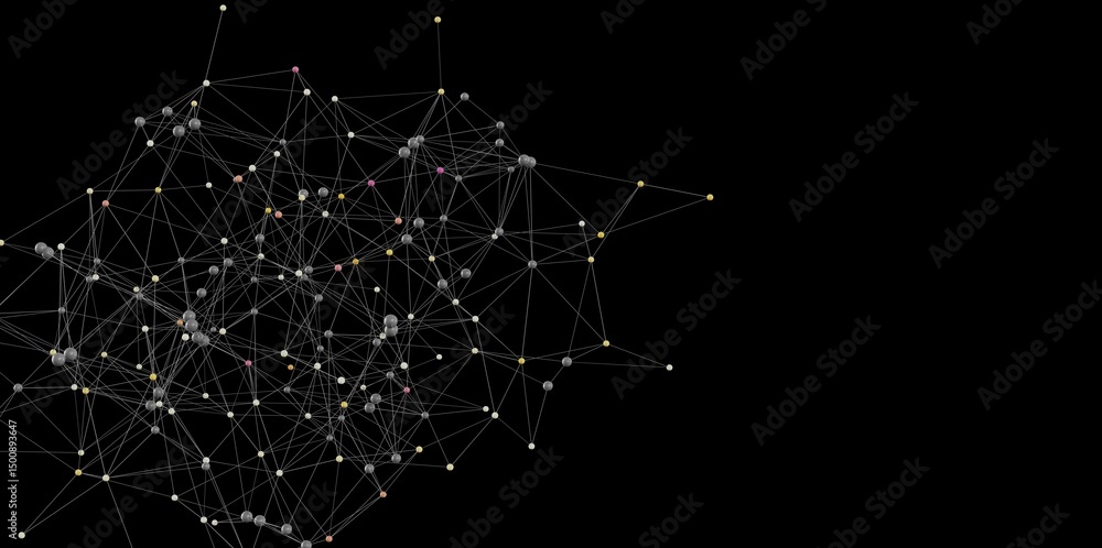 Poster abstract background image depicting a network of interconnected nodes and lines. perfect for technol