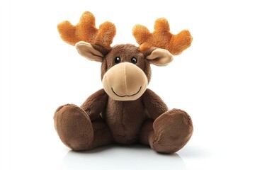 moose stuffed animal toy isolated on white background