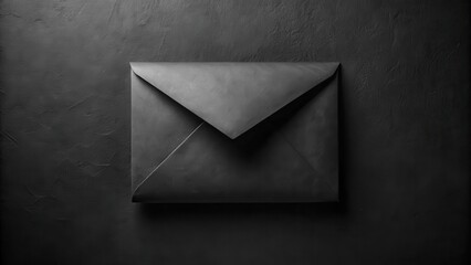 A Dark Envelope Resting on a Textured Surface, a Mysterious and Intriguing Message Awaits
