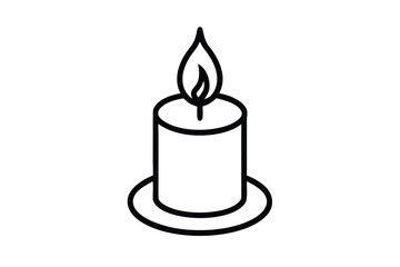 burning candle vector illustration