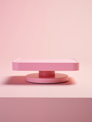 Minimalist Pink Rotating Display Stand for Product Showcase or Presentation