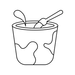 yougurt lineal icon with white background vector stock illustration