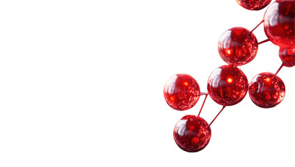 Red spheres connected by lines, abstract molecular structure