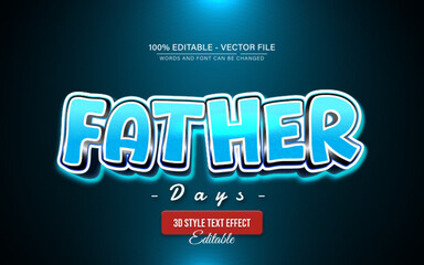 Father day blue 3d text effect editable
