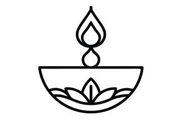 Diwali Candle vector icon