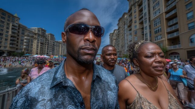 Juneteenth celebration street parade with African American community