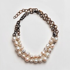 Obraz premium Shop elegant pearl necklace with chain details statement jewelry for women fashion accessories style