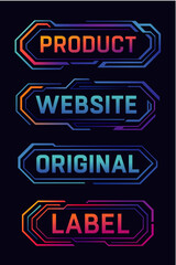 Futuristic Style Vector Label Set