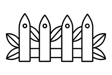 fence with leaves vector icon