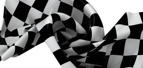 Close-up of a flowing checkered flag. Perfect for sports, racing, or competition themes.