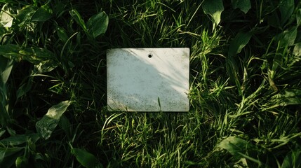 white recycle sign on green grassy background