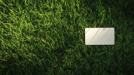 white recycle sign on green grassy background