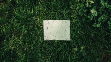 white recycle sign on green grassy background