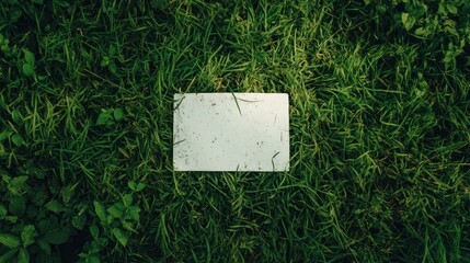 white recycle sign on green grassy background