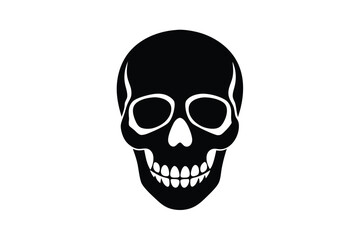 human skull front view vector icon 