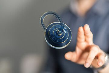 Protecting your information is key.  This image depicts a digital lock, symbolizing advanced data...