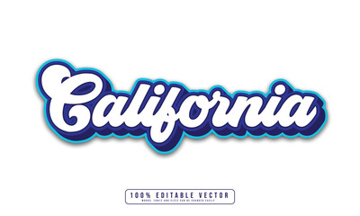 California text effect editable. Editable California text effect vector