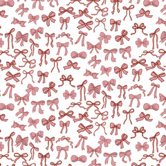 collection coquette wedding bows seamless pattern