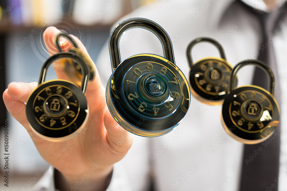 Aufkleber Secure your data with strong passwords and encryption.  Protect your valuable information.