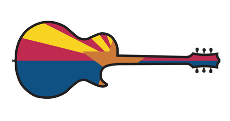 Guitar Outline With Arizona State Flag
