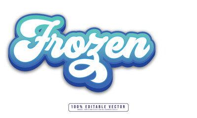 Frozen text effect editable. Editable Frozen text effect vector