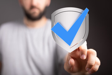 Digital security, data protection, approved concept. Stock photo.