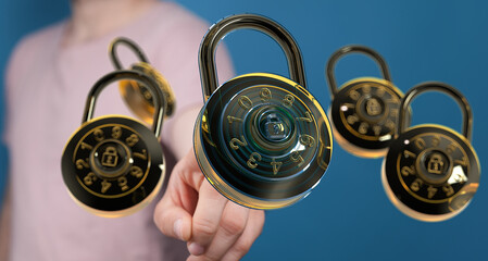 High-quality stock photo of combination locks representing data security and protection.