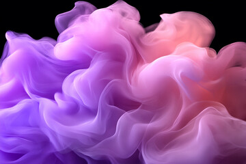 Abstract chaos of swirling purple and pink colors creating a mesmerizing dreamlike atmosphere in a dark background