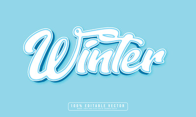 Winter text effect editable. Editable Winter text effect vector