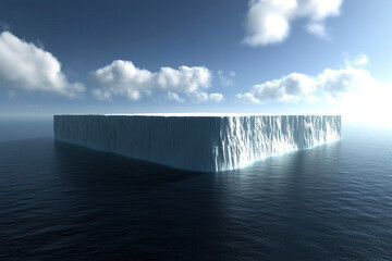 Glacier calving event in Antarctica showcases immense ice structure in sunlight