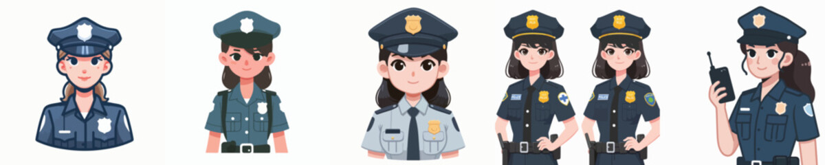 Vector of a female police
