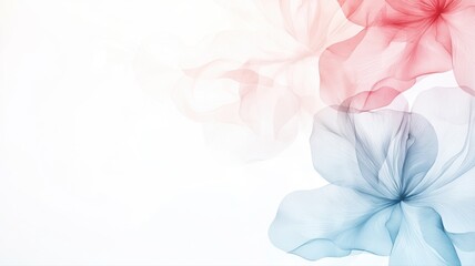 Obraz premium Abstract Floral Line Art Background in Red and Blue abstract background floral art red blue flower